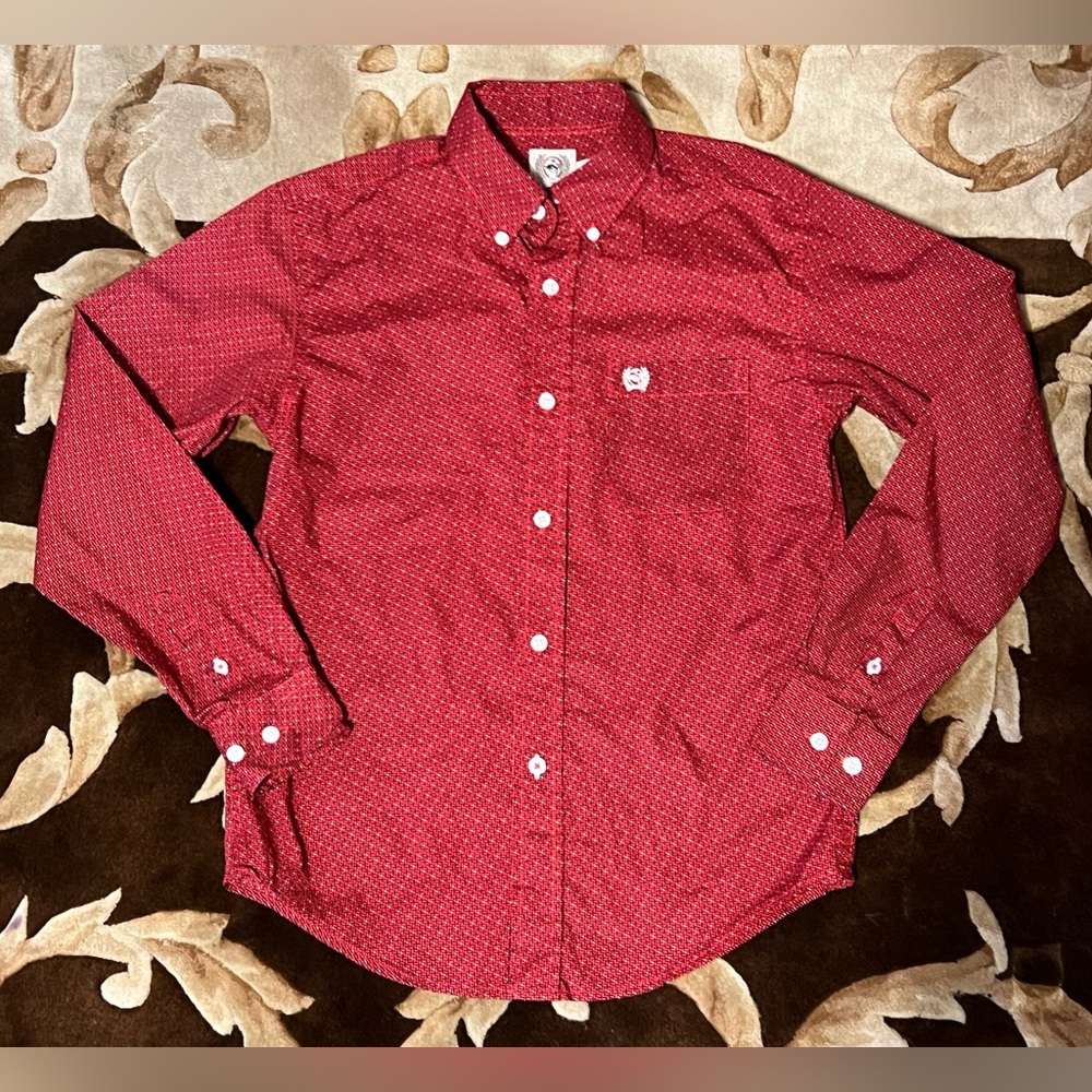 Cinch youth medium 10 Red Button-Up Shirt western
